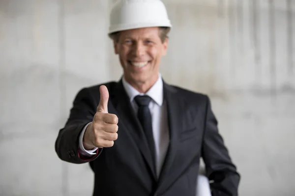 Professional architect in hard hat — Stock Photo, Image