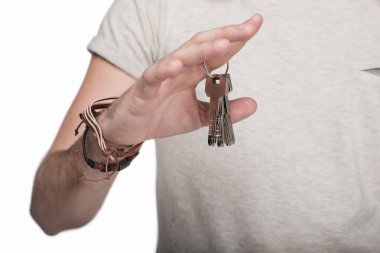 man holding keys  clipart