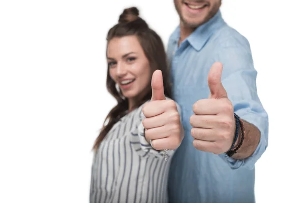 Couple showing thumbs up — Stock Photo, Image
