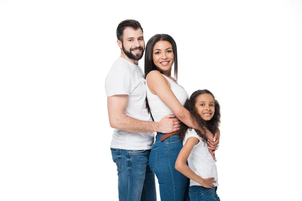 Boldog többnemzetiségű család — Stock Fotó