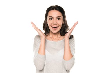 attractive excited woman  clipart