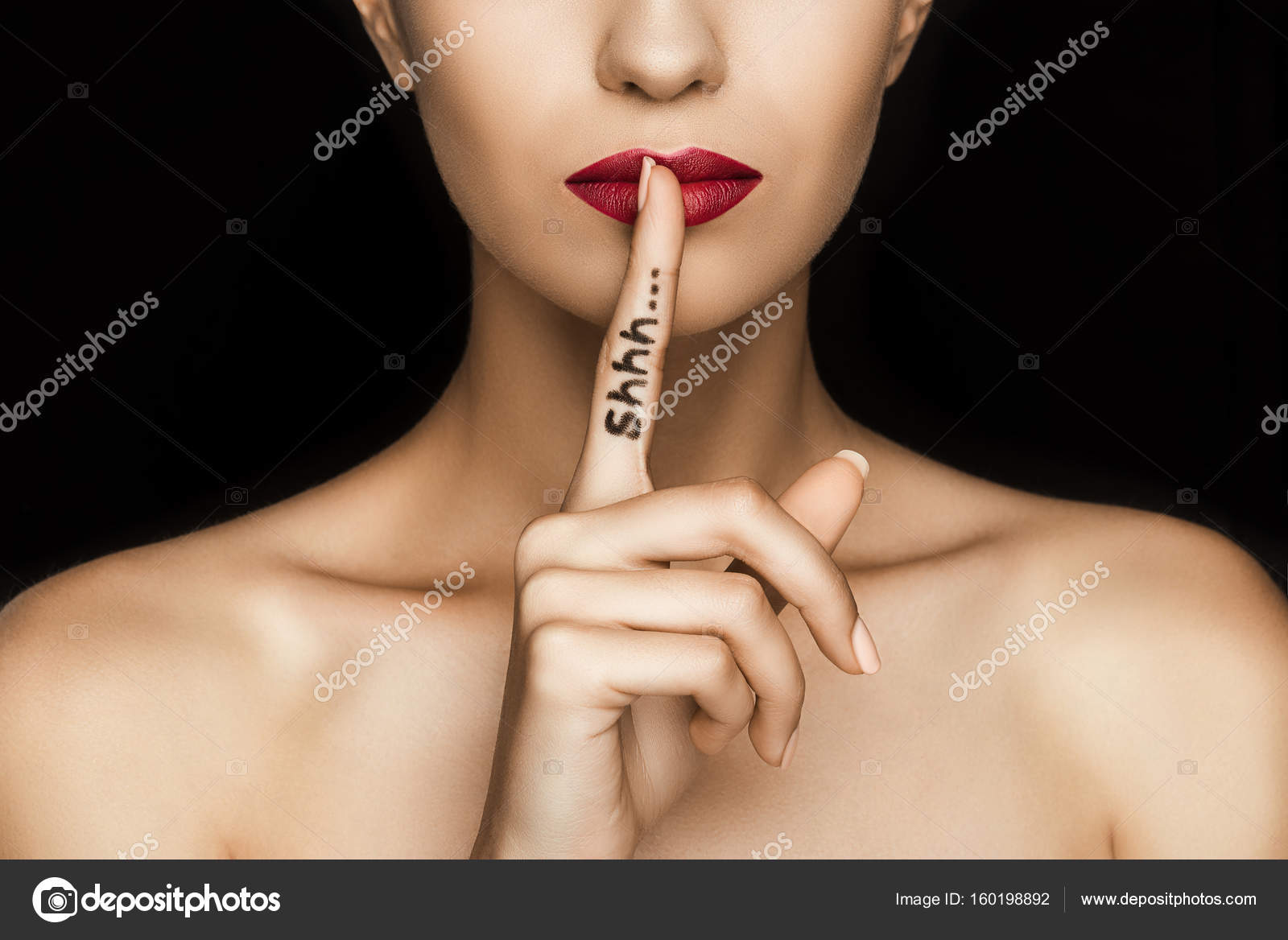 photo art of red lips finger hush sexy panties porn gif