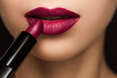 seductive woman with lipstick   clipart