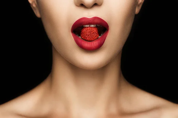 Woman with jelly candy — Stock Photo, Image