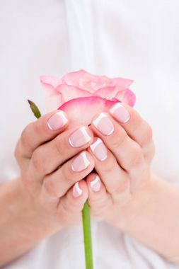 female hands with flower clipart