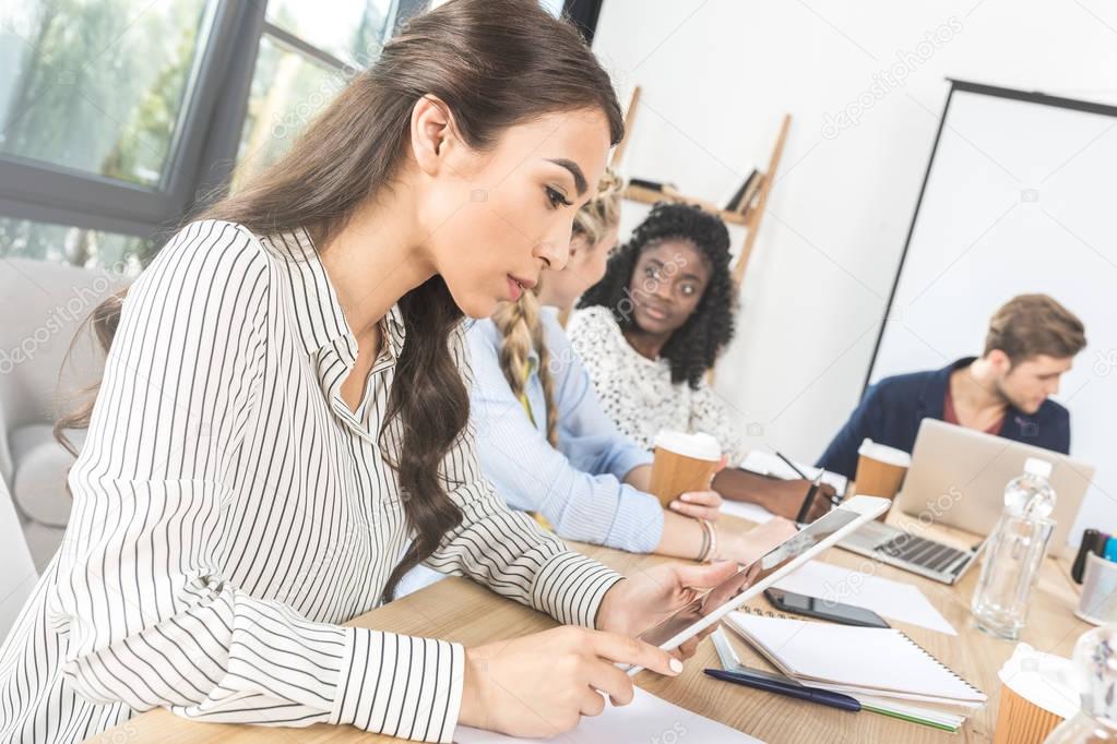 asian businesswoman with tablet