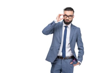 gözlük yakışıklı işadamı