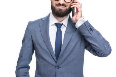 Akıllı telefon kullanan iş adamı