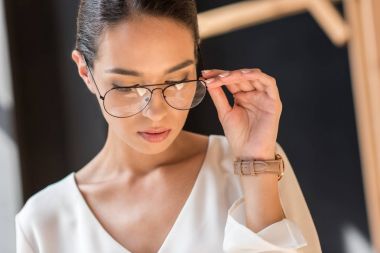 stylish woman in eyeglasses clipart