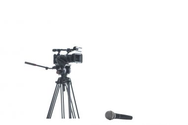 TV camera and microphone clipart