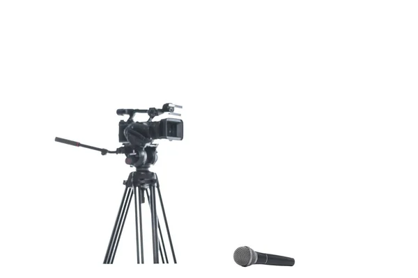 Τηλεοπτική κάμερα και μικρόφωνο — Φωτογραφία Αρχείου