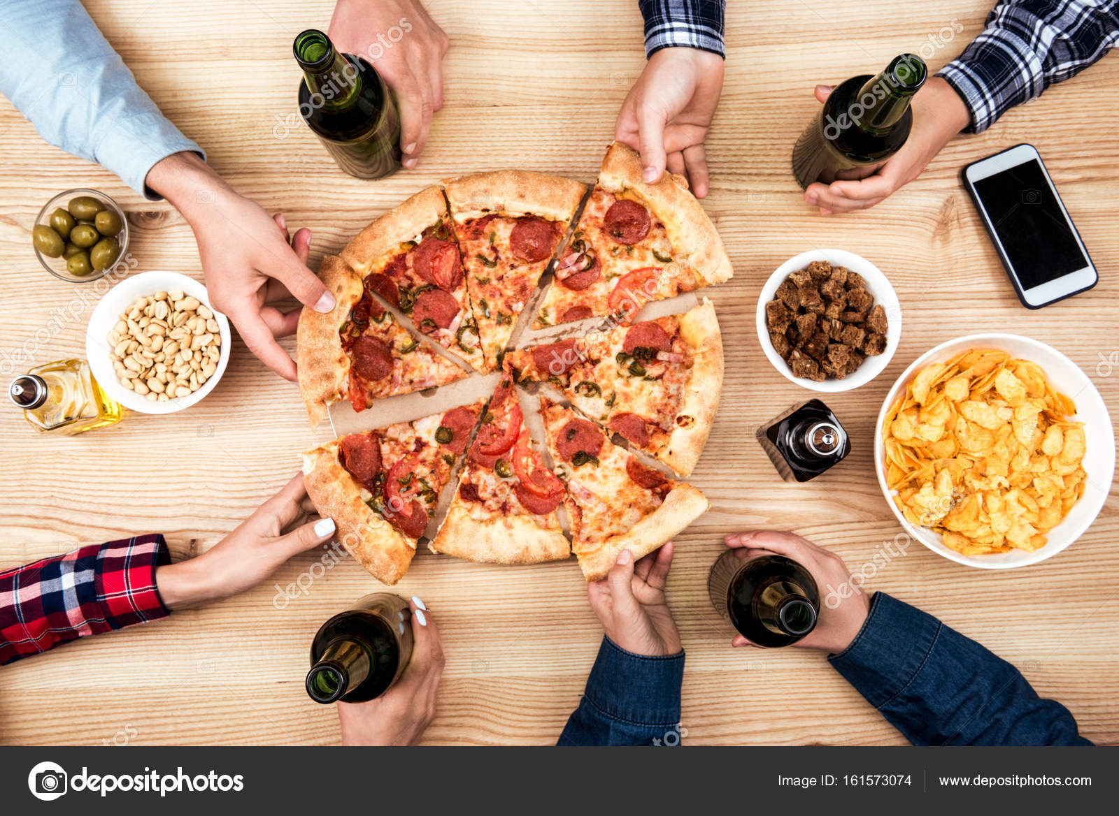 Eating Pizza. Friends Image & Photo (Free Trial)