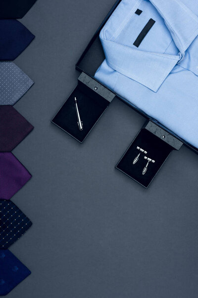 shirt, neckties and cufflinks