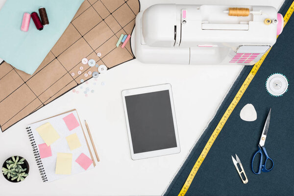 digital tablet and tailoring items