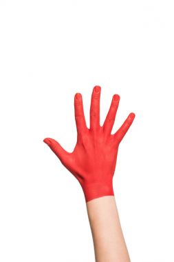 hand in red paint clipart