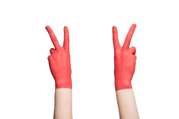 Hands showing victory signs — Free Stock Photo