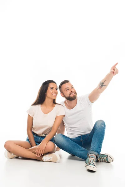 Young couple on floor — Stock Photo, Image