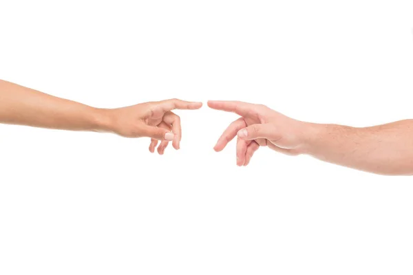 Руки готовы трогать друг друга — стоковое фото