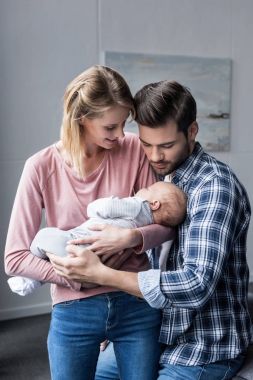 parents with baby boy clipart