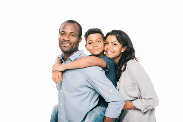 Feliz afroamericano padres con hijo — Foto de Stock