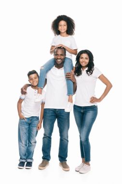 mutlu bir Afro-Amerikan Aile 