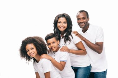 mutlu bir Afro-Amerikan Aile 