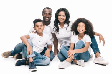 mutlu bir Afro-Amerikan Aile 