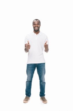 african american man showing thumbs up clipart