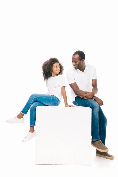 Felice afro-americano padre e figlia — Foto Stock