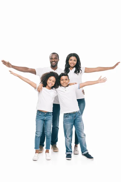 Ευτυχισμένη οικογένεια αφροαμερικάνων — Φωτογραφία Αρχείου