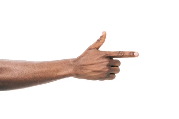 Person pointing away with finger — Stock Photo, Image