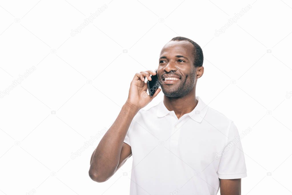 african american man talking on smartphone 