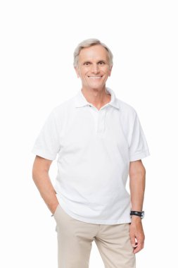 gülümseyen kıdemli adam