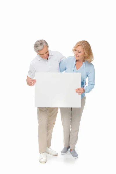 Senior paar met lege kaart — Stockfoto