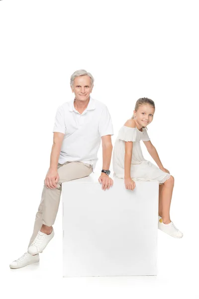 Starší muž a vnučka — Stock fotografie