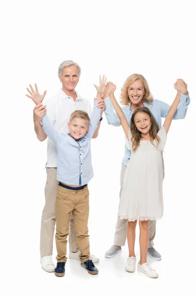 Happy grandparents and kids — Stock Photo, Image