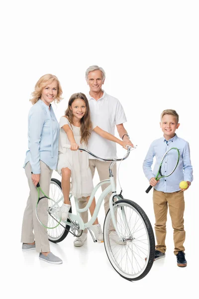 Boldog nagyszülők és a gyerekek — Stock Fotó