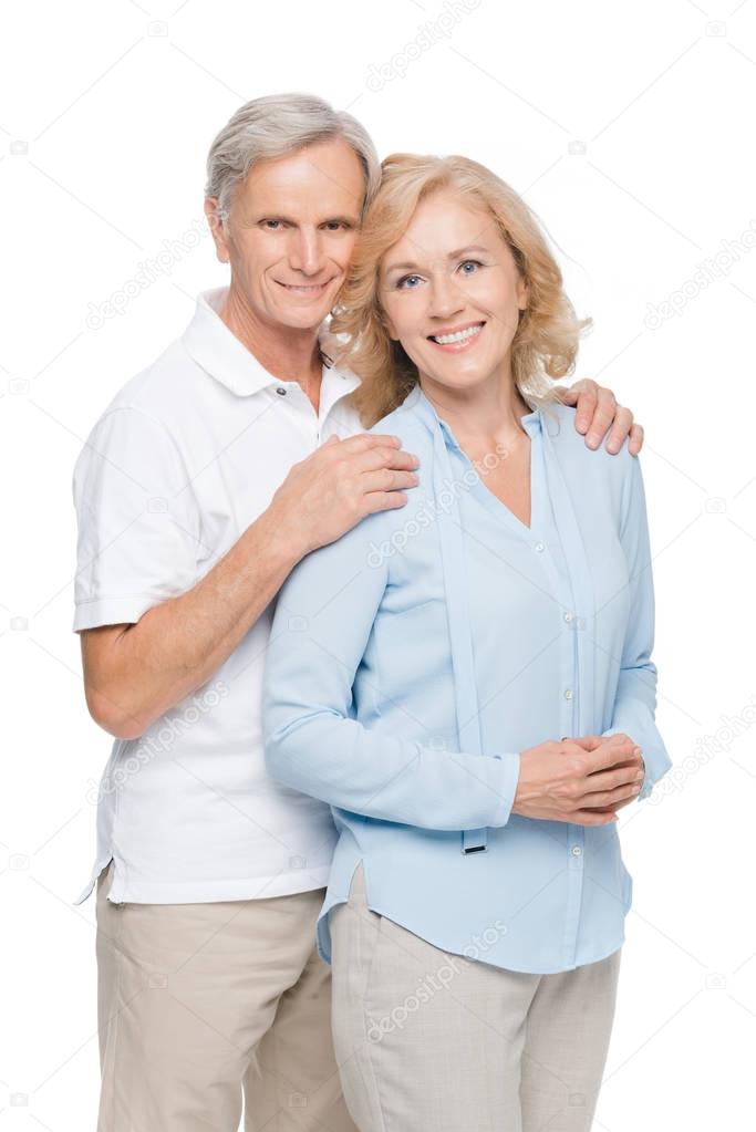 mature couple embracing