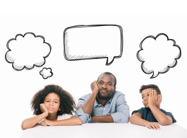 bored african american family clipart