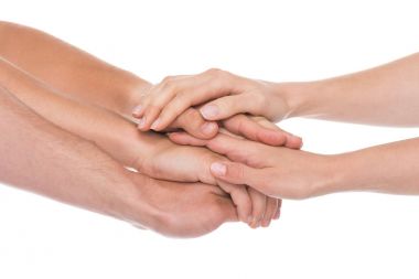 people stacking hands clipart