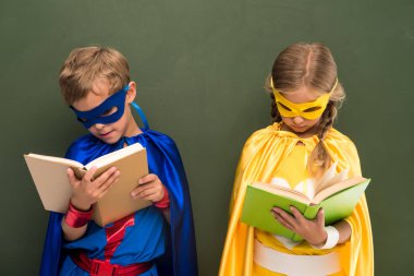 superheroes reading books clipart