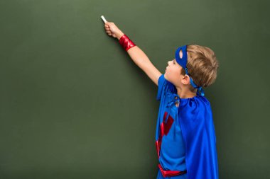 schoolchild in superhero costume clipart