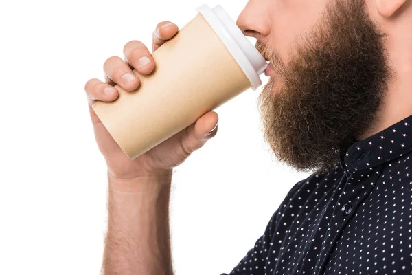 Man with coffee to go — Stock Photo, Image