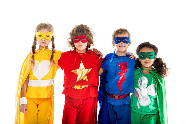 kids in superhero costumes