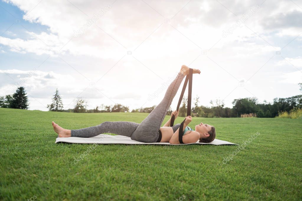 woman performing yoga pose
