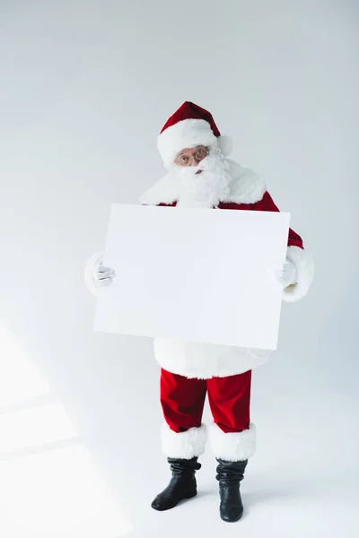 Santa com banner em branco — Fotografia de Stock