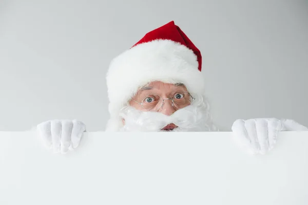 Santa con banner en blanco — Foto de Stock