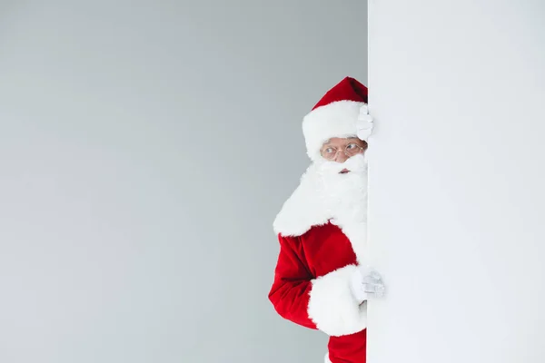 Santa con banner en blanco — Foto de Stock