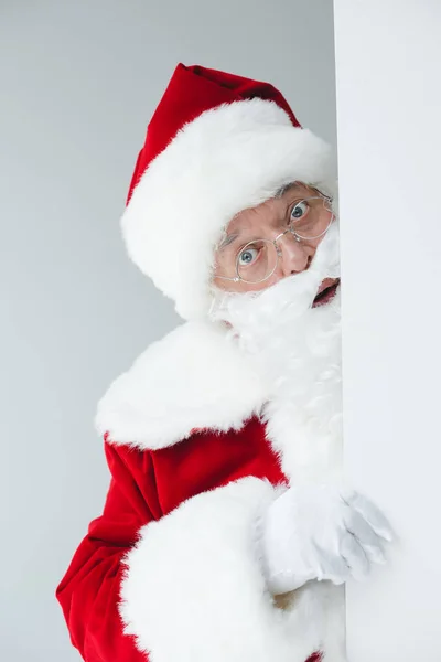 Santa con banner en blanco — Foto de Stock