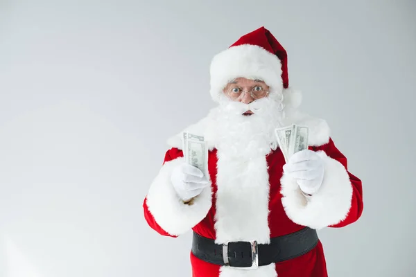 Santa z banknotów dolara — Zdjęcie stockowe